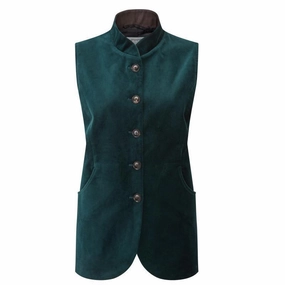 Schoffel Nehru Ladies Velvet Waistcoat - Kingfisher Biggest Savings Now Save Today Only