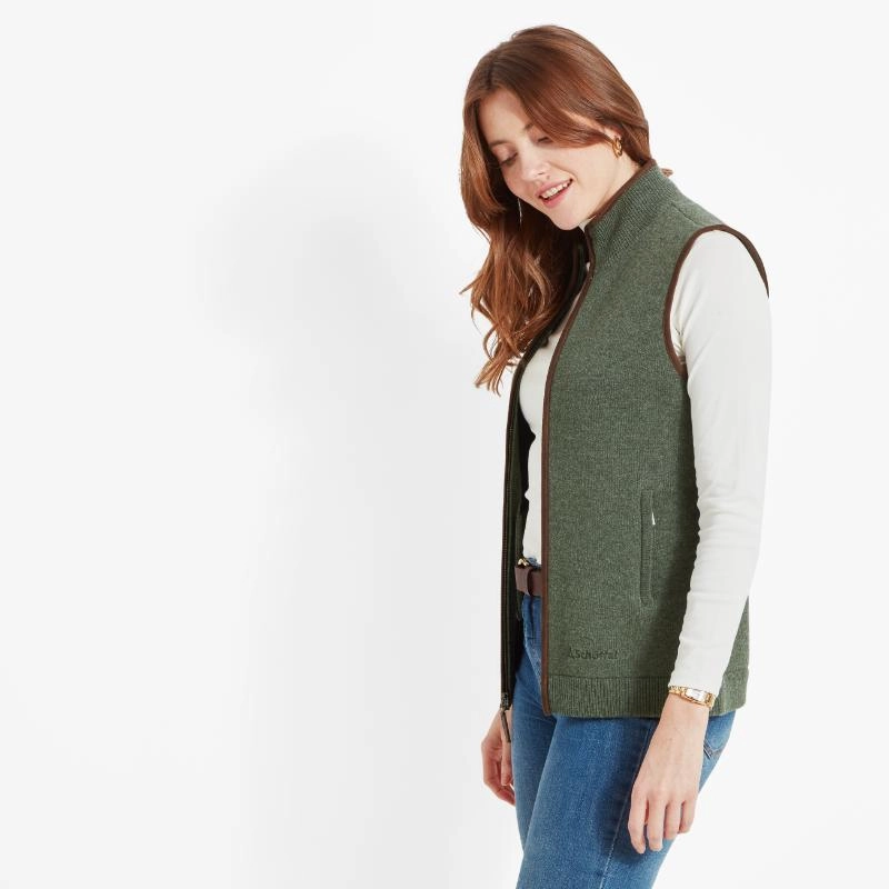 Todays Best Deal Schoffel Orkney Merino Ladies Gilet - Cedar