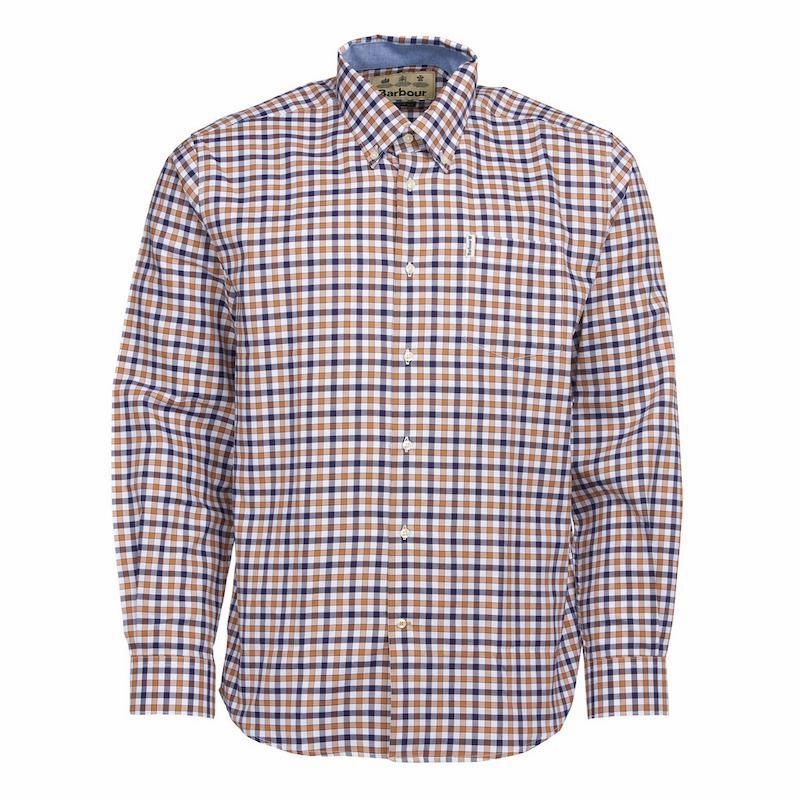 Best Deal Today Daily Hot Deal Barbour Abberton Regular Fit Mens Shirt - Sandstone