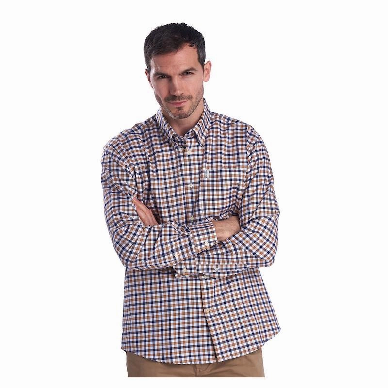 New Arrival Discount Trending Now Offer Barbour Abberton Regular Fit Mens Shirt - Sandstone