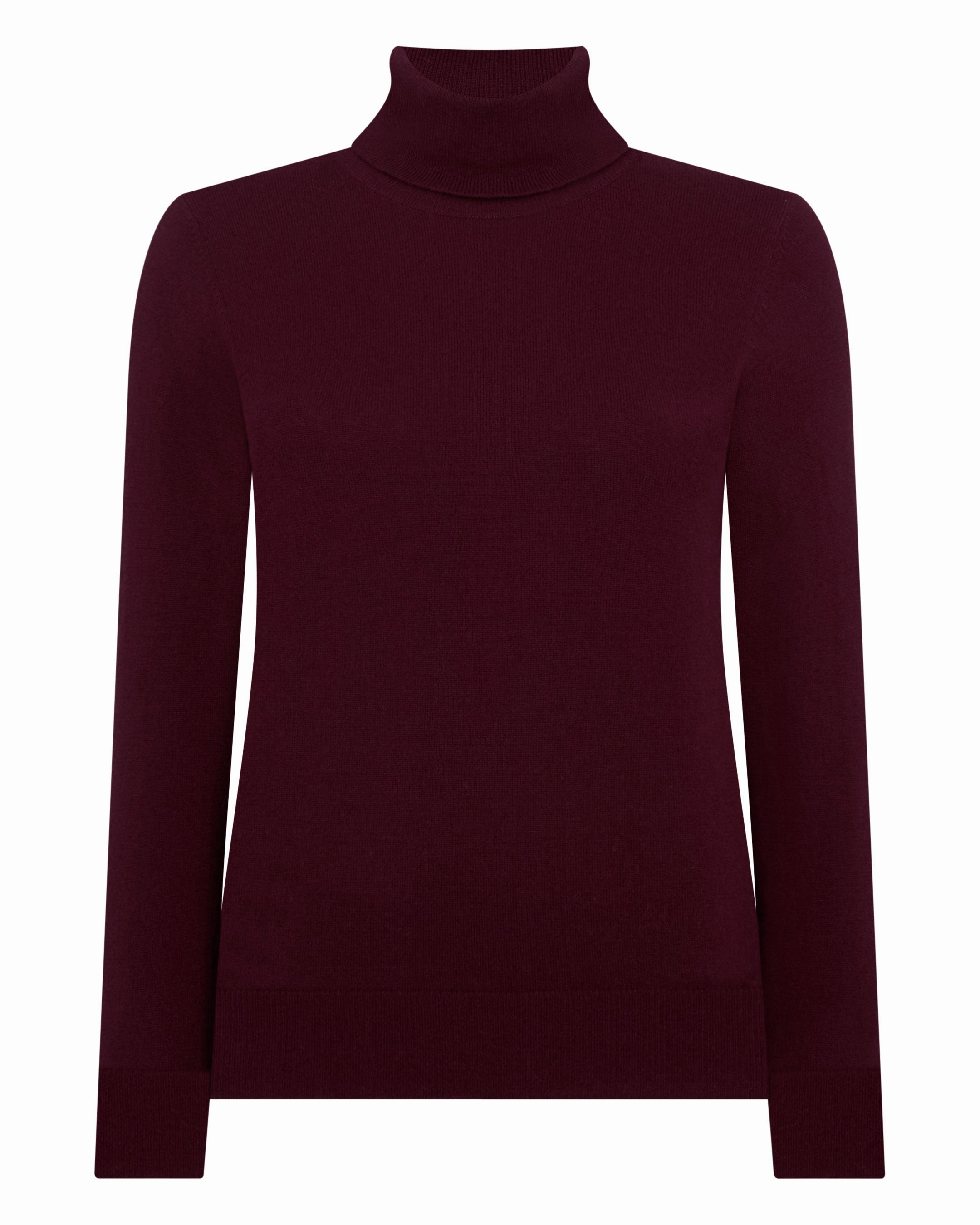 Today Only Offer Save Big Today Women'S Luna Roll Neck Cashmere Jumper Bordeaux Red