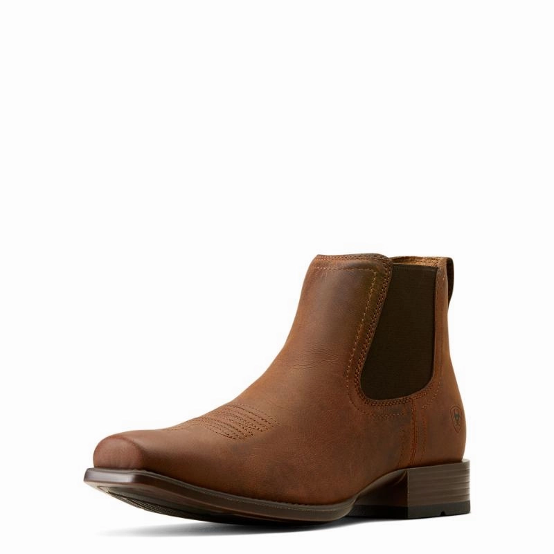 Ariat Booker Ultra Square Toe Mens Chelsea Boot - Rough Tan Shop the Savings Mega Discount Event