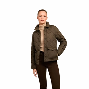 Holland Cooper Quilted Coach Ladies Jacket - Heritage Khaki Hot Sale Frenzy Last Chance Offer