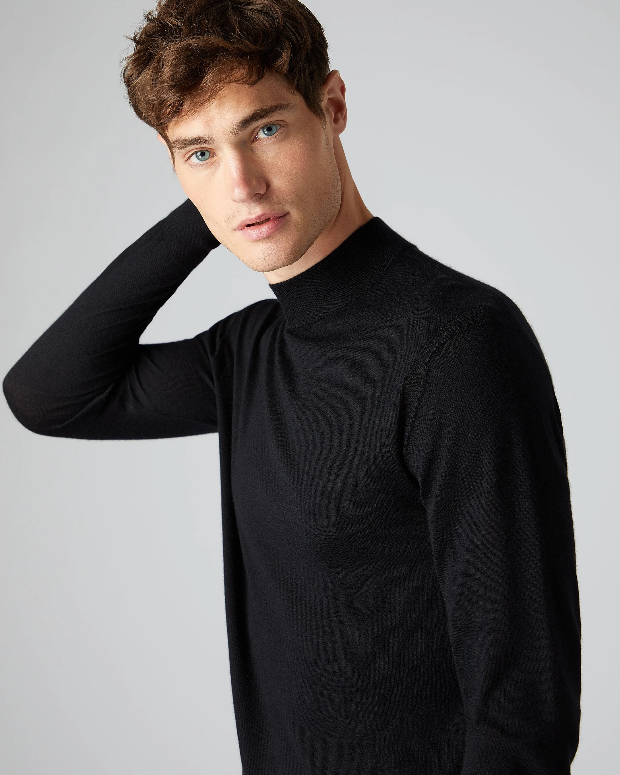 Online Exclusive Steal Men'S Fine Gauge Cashmere Turtle Neck Jumper Black