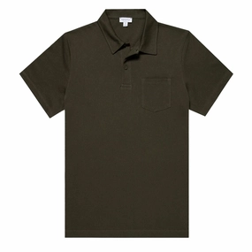 Sunspel Riviera Polo Shirt Pine Green Mega Discount Event