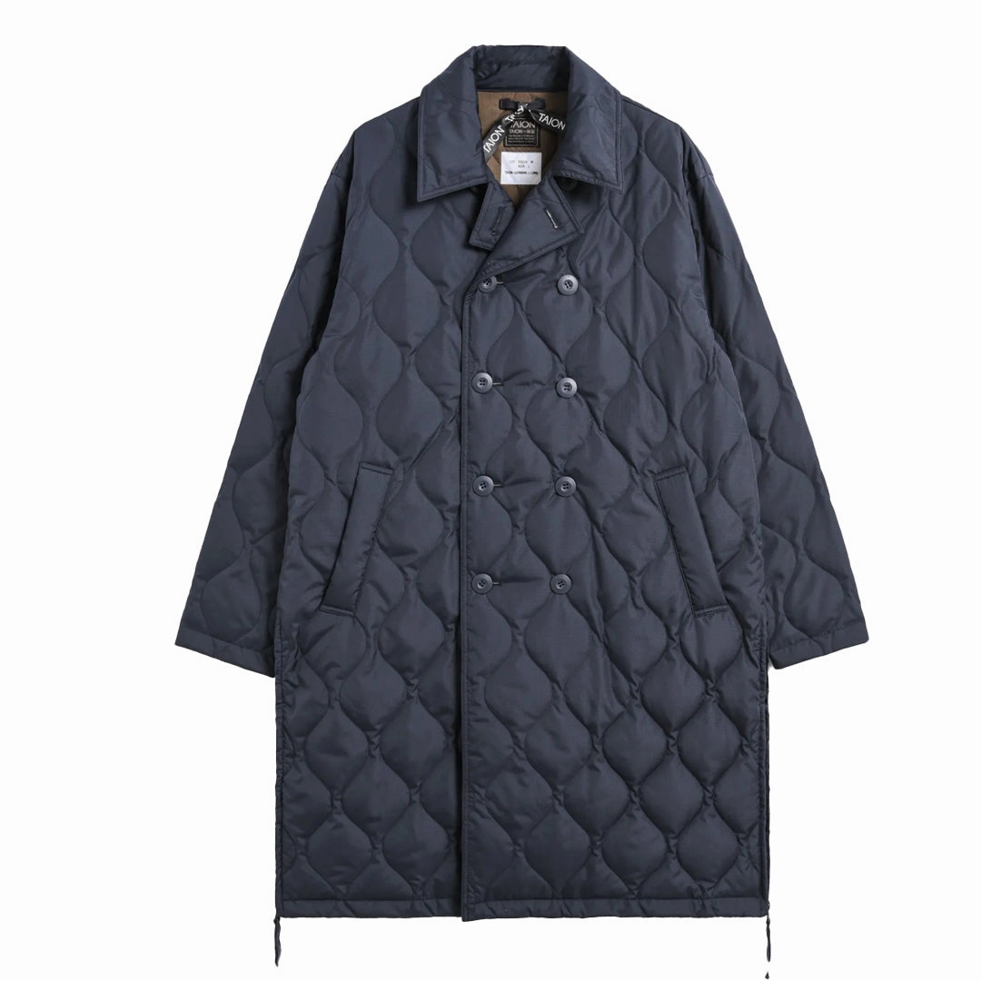 Taion Womens Military Breasted Long Down Jacket Dark Navy Daily Deal Frenzy Flash Pick Today