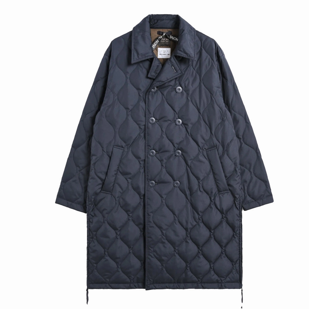 Taion Womens Military Breasted Long Down Jacket Dark Navy Save Big Today MustShop Sale