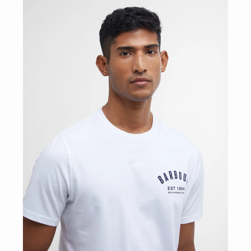 Barbour Preppy Mens T-Shirt - White Clearance Sale