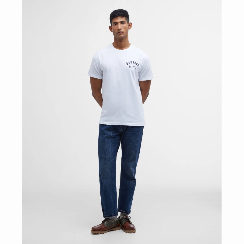 Barbour Preppy Mens T-Shirt - White Grab the Deal Now