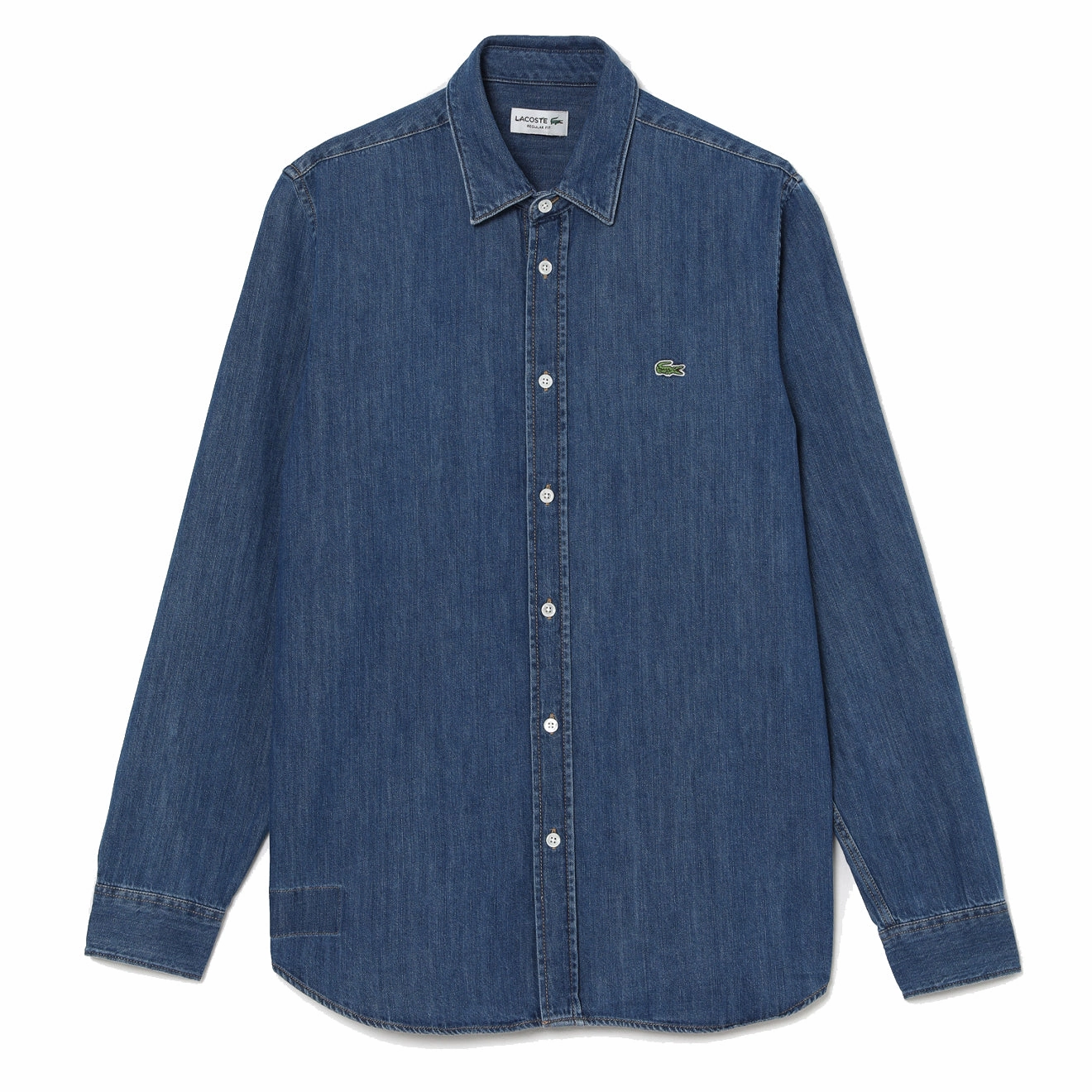 MustHave Deal Hot Item Clearance Lacoste Regular Fit Lightweight Denim Shirt Blue