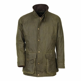 Todays Best Deal Laksen Enoch Waxed Mens Coat - Forest Green