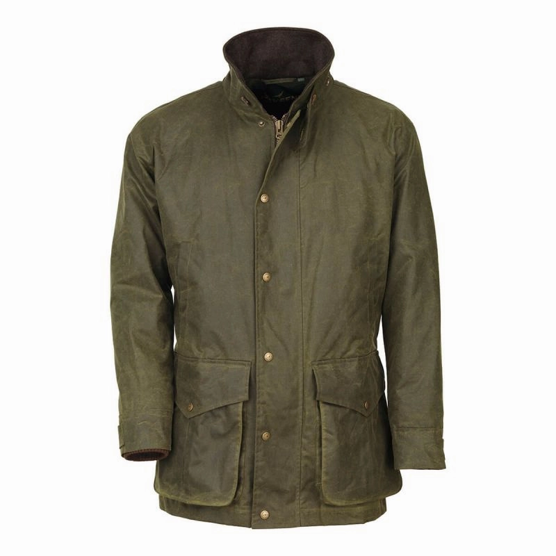 Save Today Event Laksen Enoch Waxed Mens Coat - Forest Green