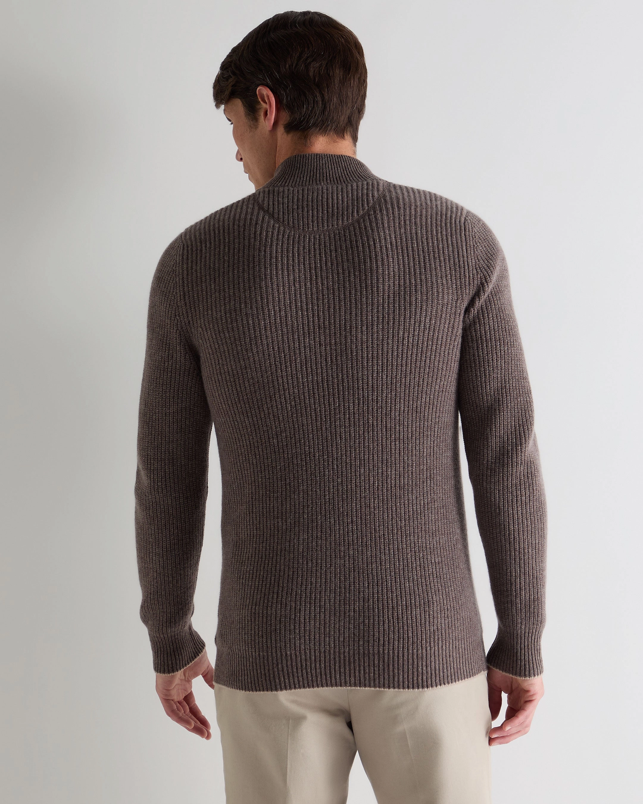 Shop Hot Deals Online Exclusive Offer Men'S Beauchamp Half Button Cashmere Jumper Otter Brown