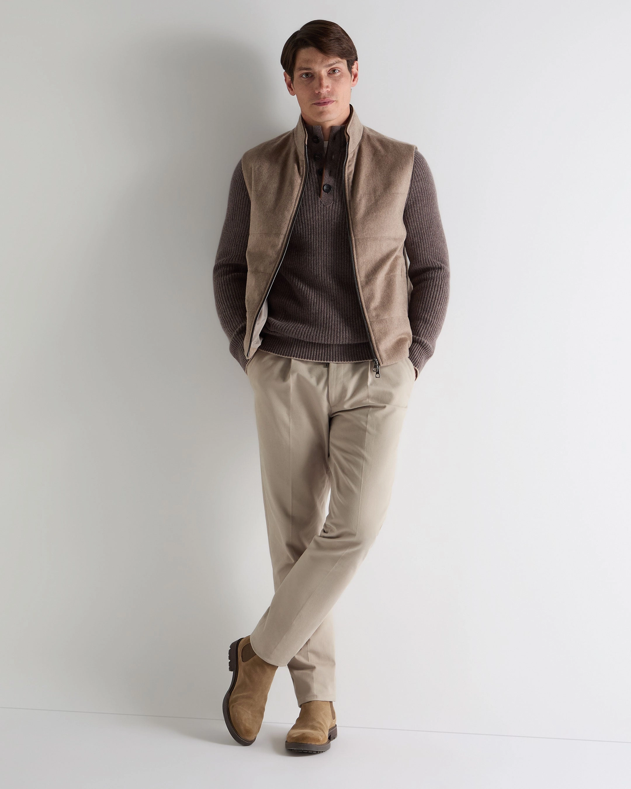 Men'S Beauchamp Half Button Cashmere Jumper Otter Brown Dont Miss Todays Deal Hot Deals Today