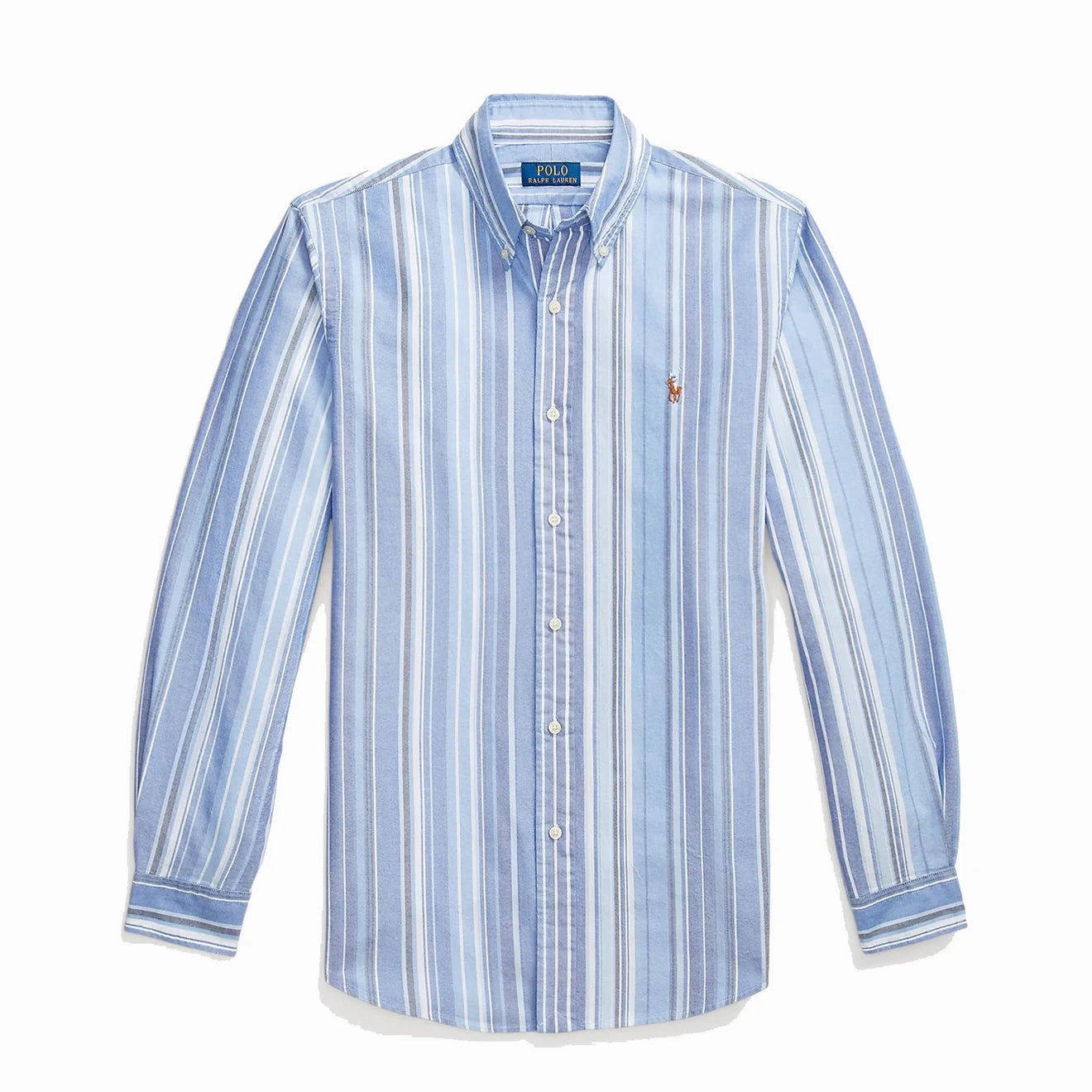 Limited Edition Offer Polo Ralph Lauren Custom Fit Striped Oxford Button Down Shirt Blue Multi