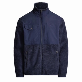Today Only Steal Price Slash Today Polo Ralph Lauren Water Repellent Hybrid Fleece Jacket Newport Navy / Newport Navy