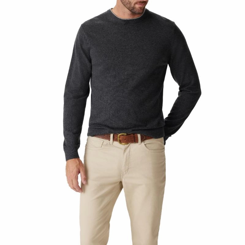 Big Sale Today R.M.Williams Howe Mens Australian Extra Fine Merino Crew Neck Sweater - Charcoal
