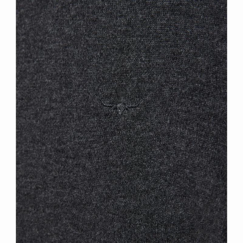 R.M.Williams Howe Mens Australian Extra Fine Merino Crew Neck Sweater - Charcoal Best Price Online MustHave Steals