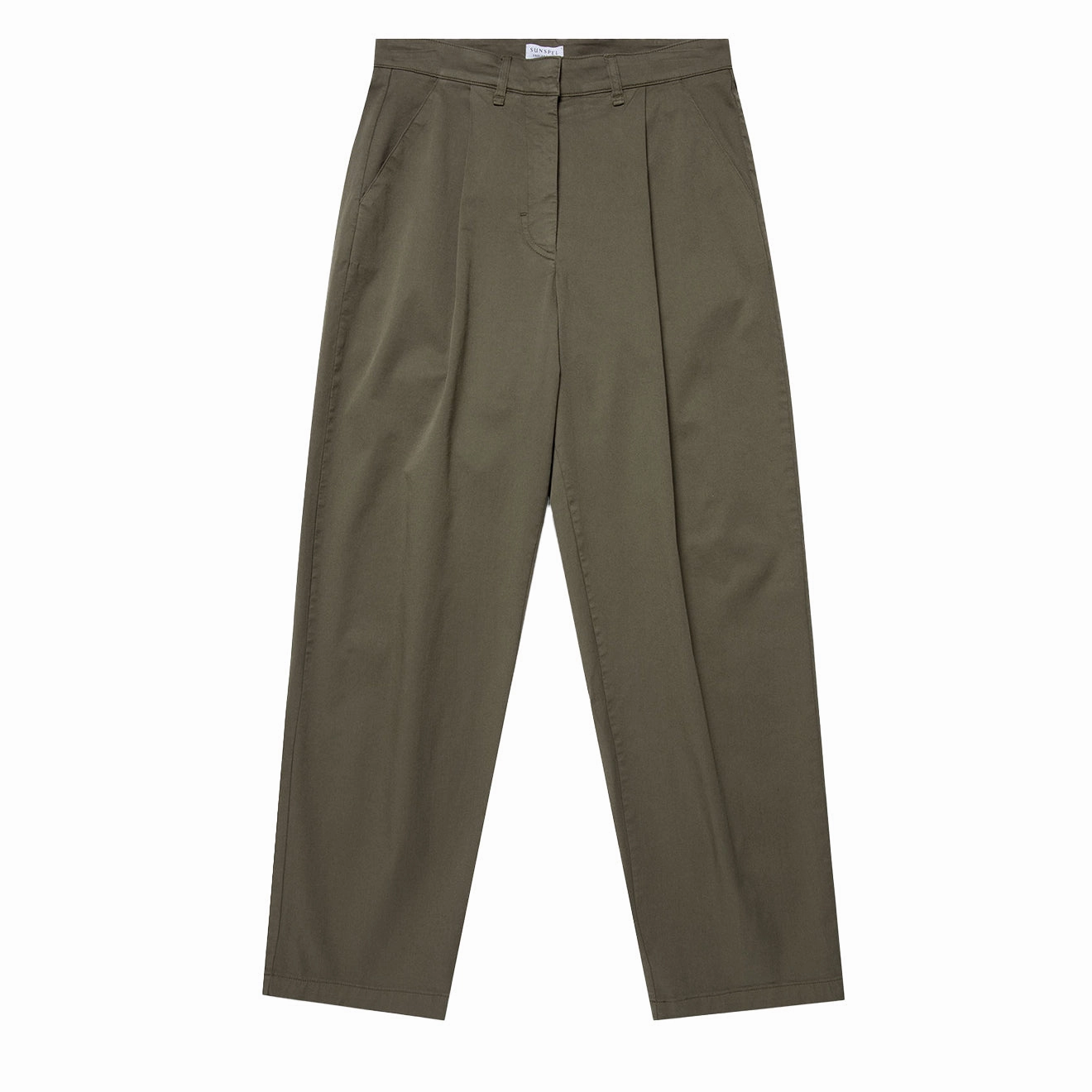 Sunspel Womens Pleated Chino Pale Khaki Shop Save Big Hot Pick Online