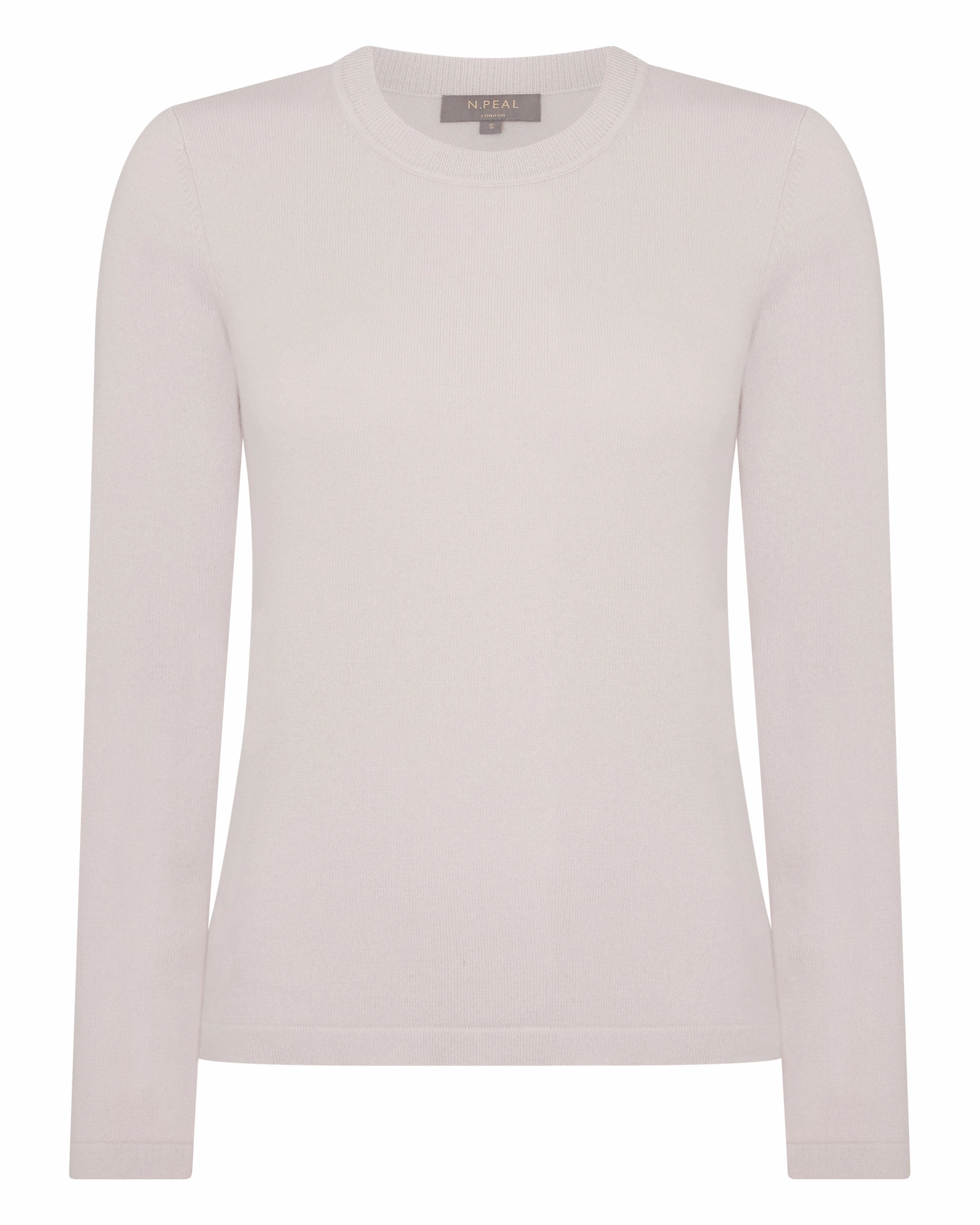 Women'S Hallie Round Neck Cashmere Jumper Snow Grey Dont Miss This Deal