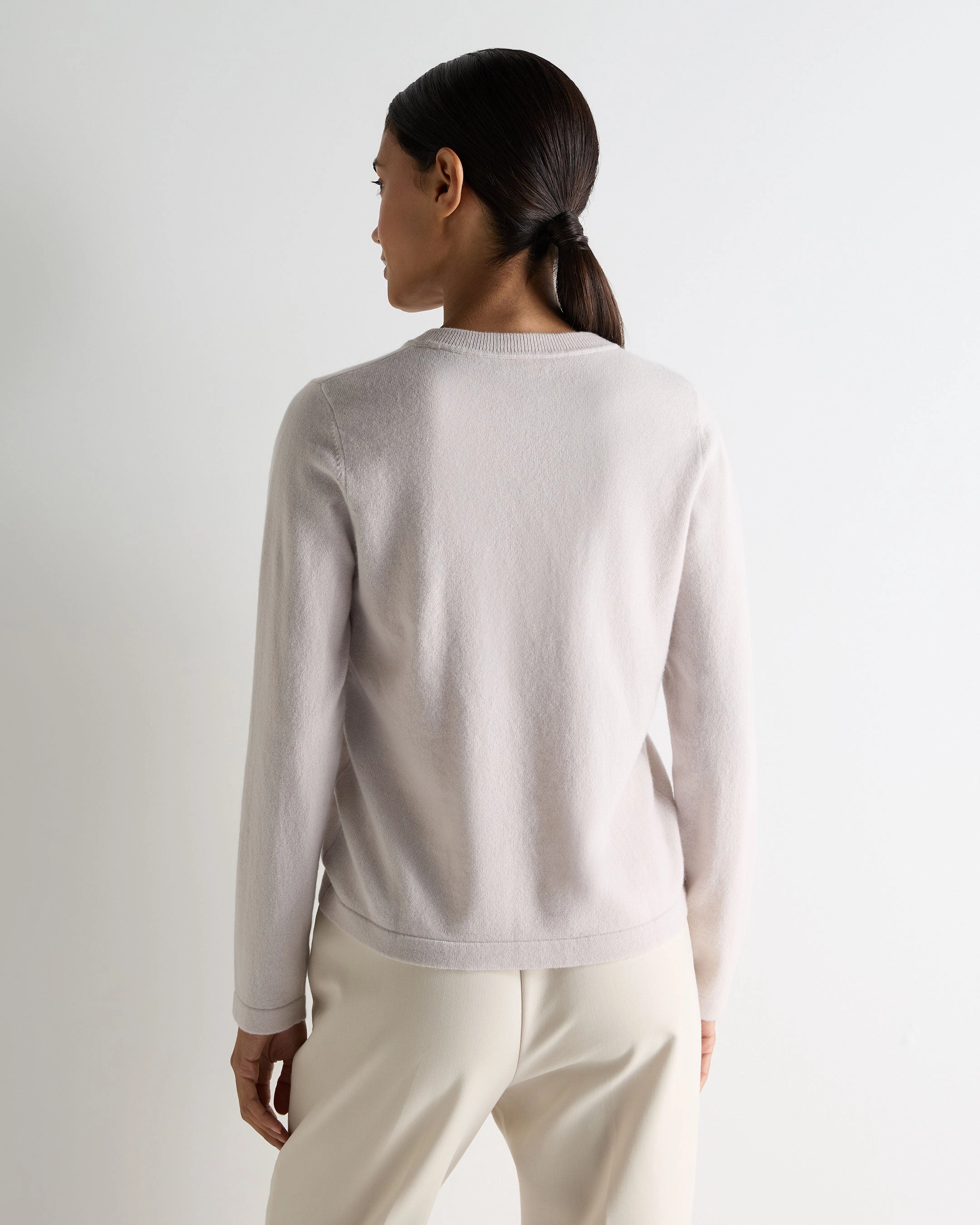 Women'S Hallie Round Neck Cashmere Jumper Snow Grey Hot Deals Today
