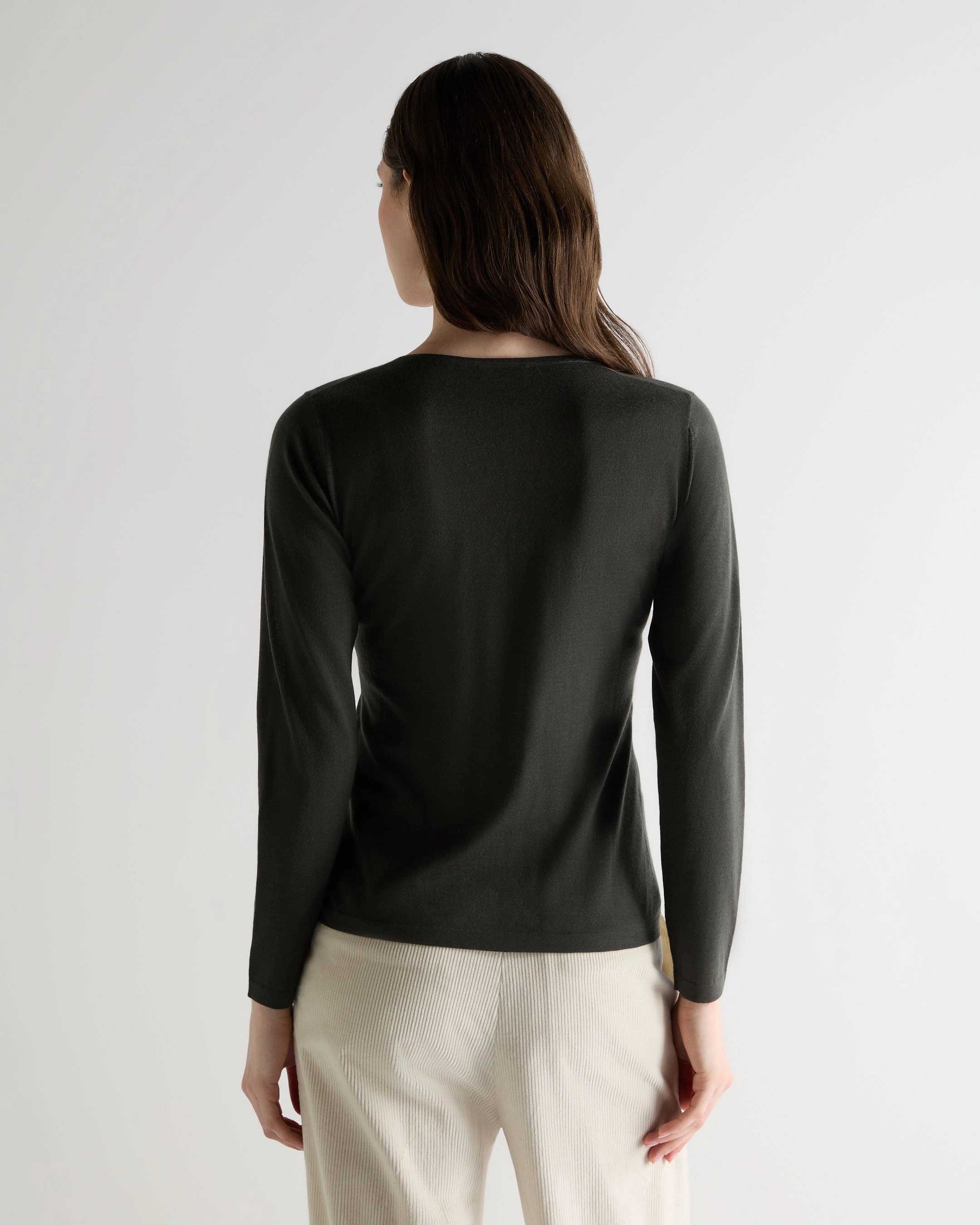 Trending Offer Today Price Drop Alert Women'S Imogen Superfine Cashmere V Neck Jumper Arabica Khaki Green