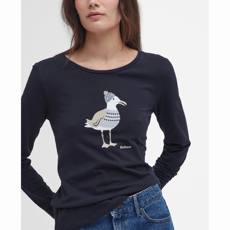 Barbour Lossie Ladies Long Sleeve T-Shirt - Navy Today Only Hot Pick