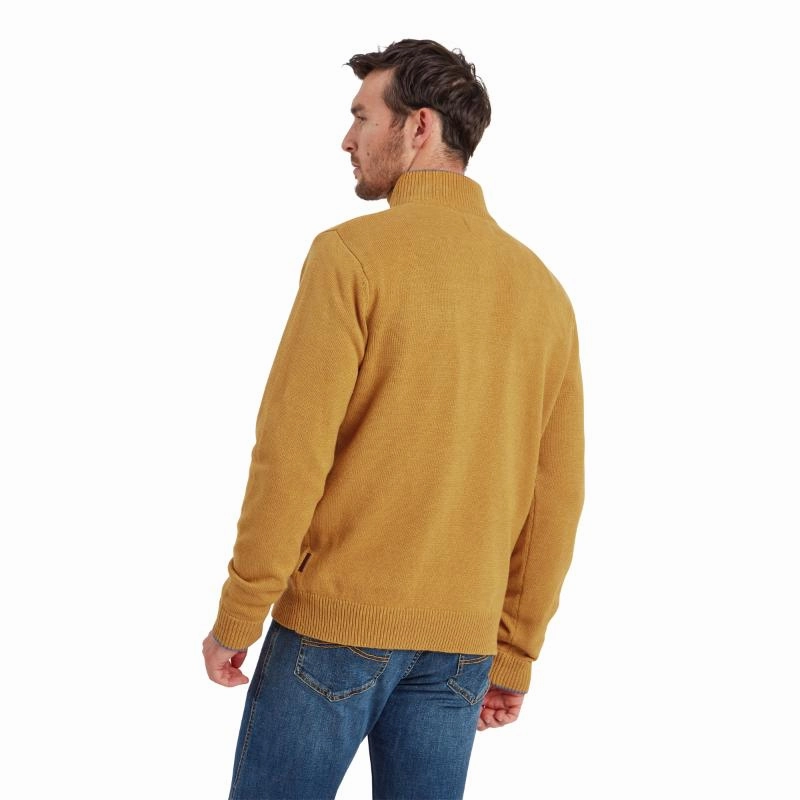 Todays Mega Savings Schoffel Blair 1/4 Zip Mens Jumper - Mustard