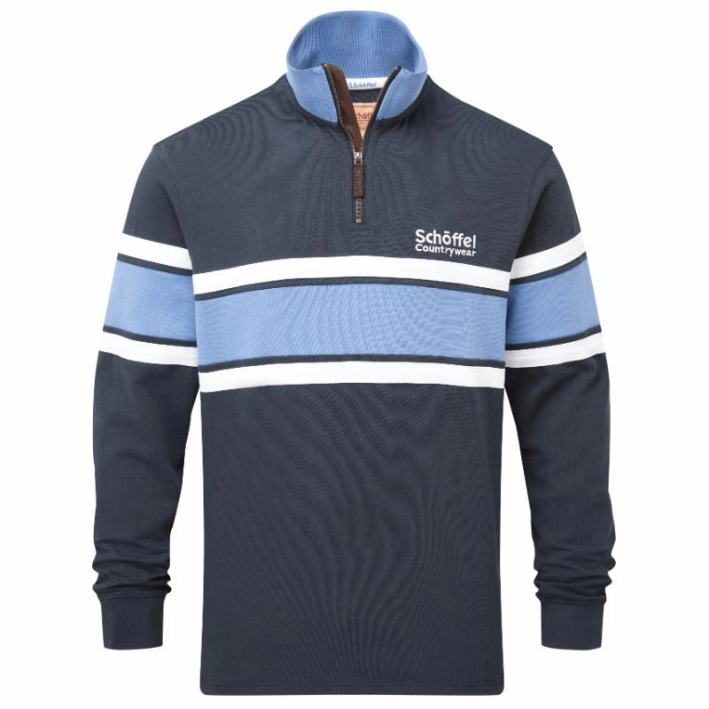 Instant Discount Limited Time Steal Schoffel Exmouth Heritage 1/4 Zip Jumper - Petrol Blue