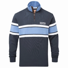 Instant Discount Limited Time Steal Schoffel Exmouth Heritage 1/4 Zip Jumper - Petrol Blue