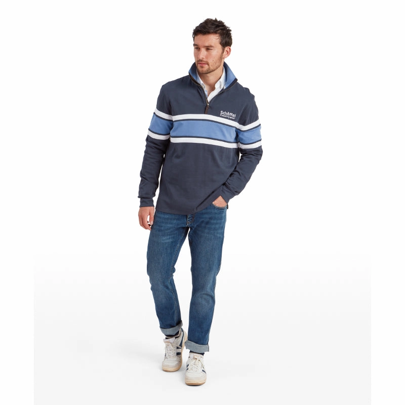 Schoffel Exmouth Heritage 1/4 Zip Jumper - Petrol Blue MustHave Deal