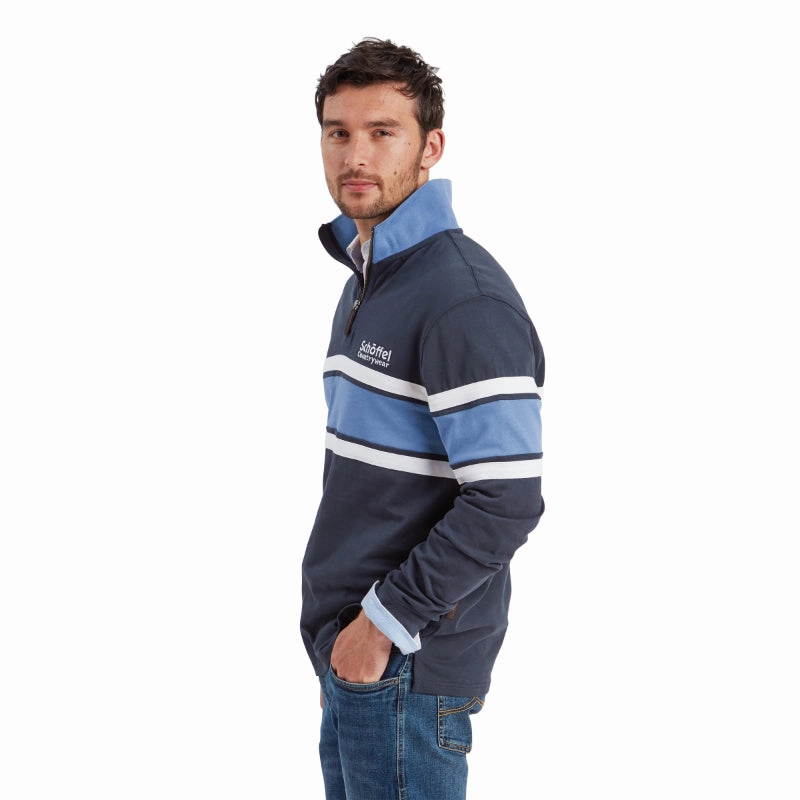 Big Savings Event Perfect Gift Sale Schoffel Exmouth Heritage 1/4 Zip Jumper - Petrol Blue