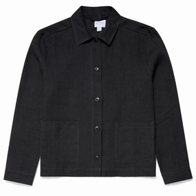 Sunspel Womens Twin Pocket Jacket Black Save Today Event