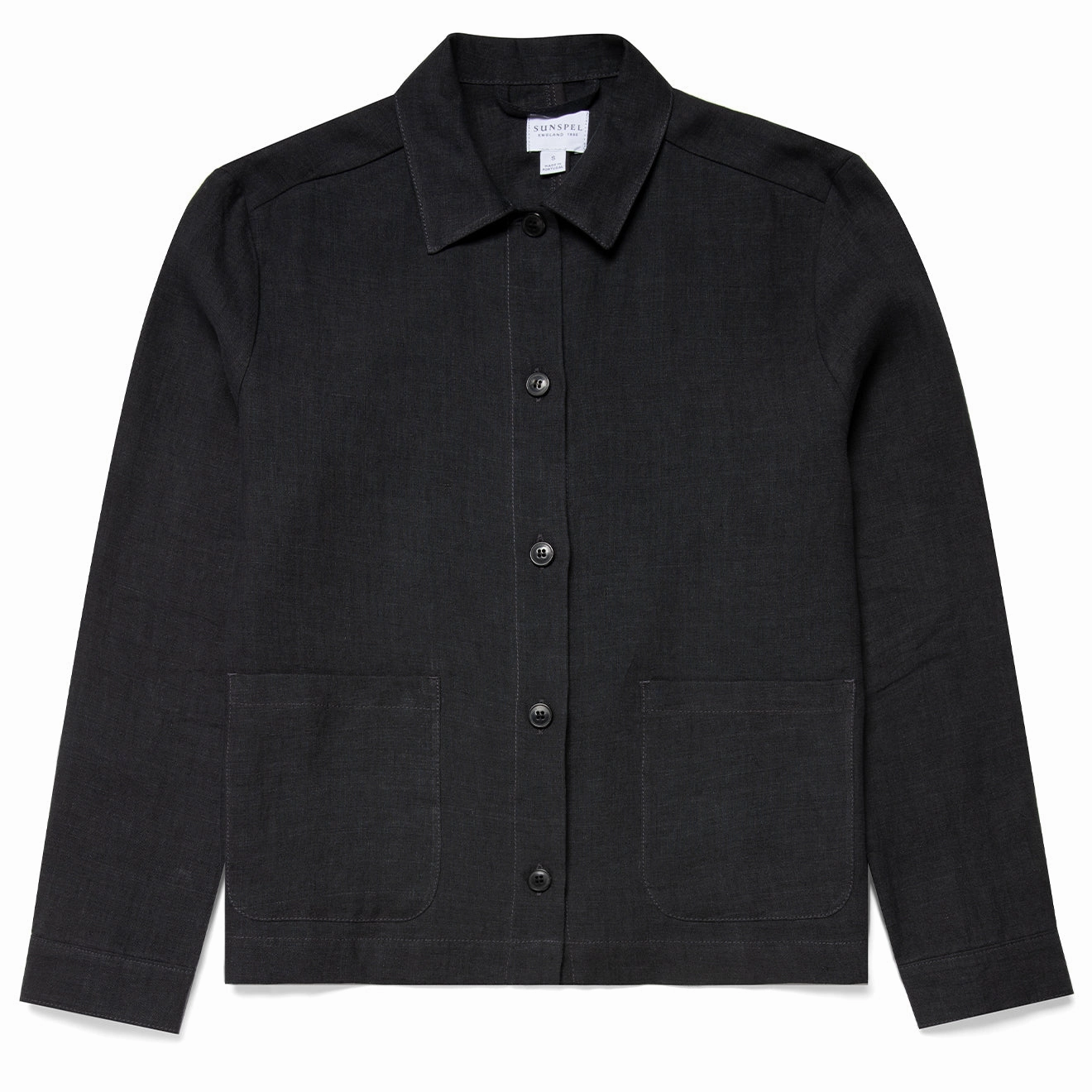 Sunspel Womens Twin Pocket Jacket Black Save Today Event