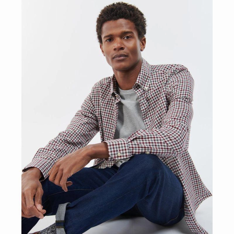 Limited Stock Alert Instant Deal Today Barbour Finkle Mens Tailored Shirt - Port