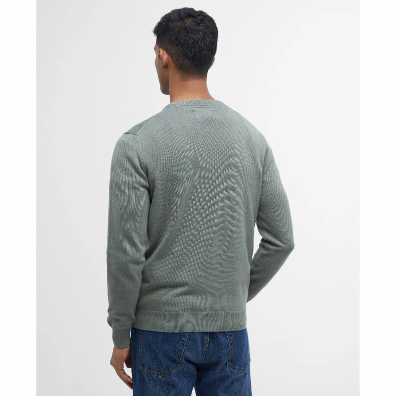 Dont Miss Out Today Only Steal Barbour Pima Cotton Mens Crew Neck Jumper - Agave Green