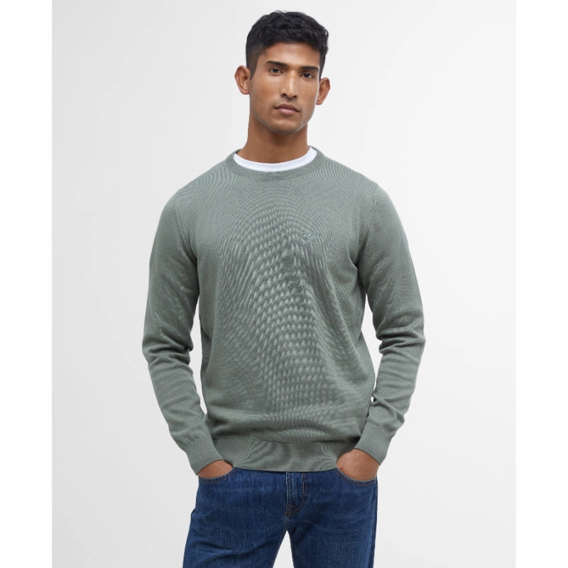 Flash Sale Alert Now Limited Stock Hot Deal Barbour Pima Cotton Mens Crew Neck Jumper - Agave Green
