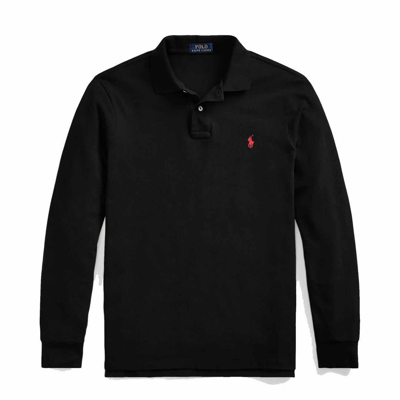 Flash Deal Today Exclusive Online Deal Polo Ralph Lauren L/S Custom Slim Fit Polo Black