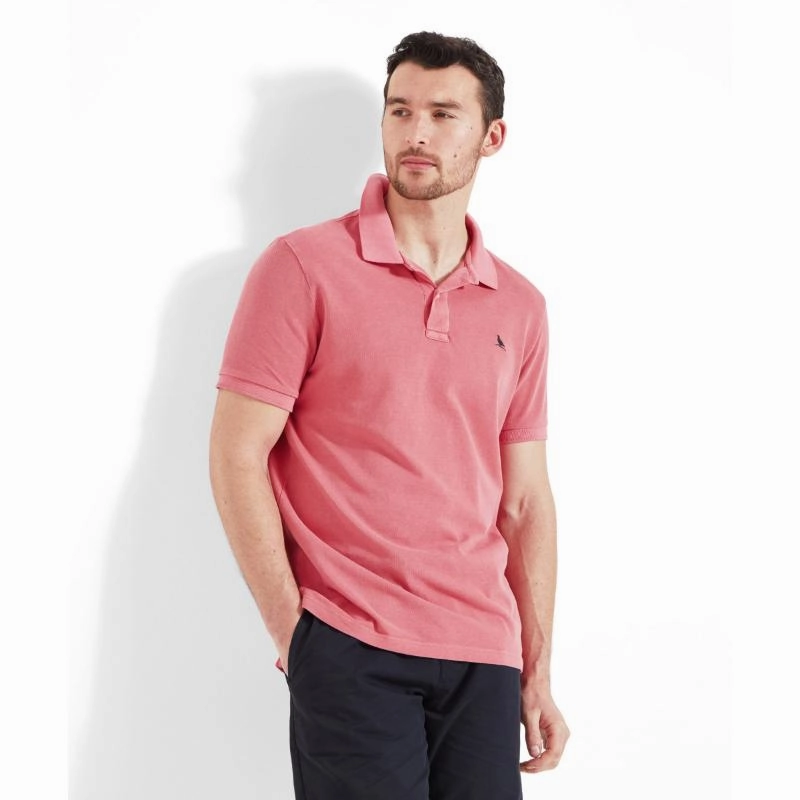 Hot Savings Alert Todays Special Savings Schoffel St Ives Garment Dyed Mens Polo Shirt - Coral