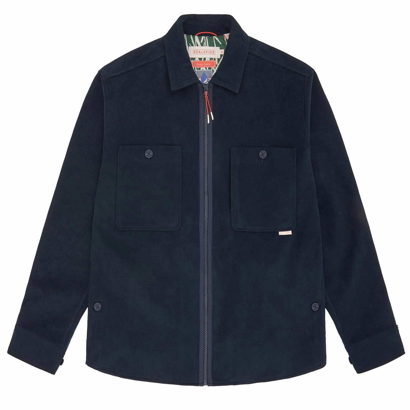 Sealskinz Hockering Water Repellent Zip Through Shacket Navy Mega Discount Event