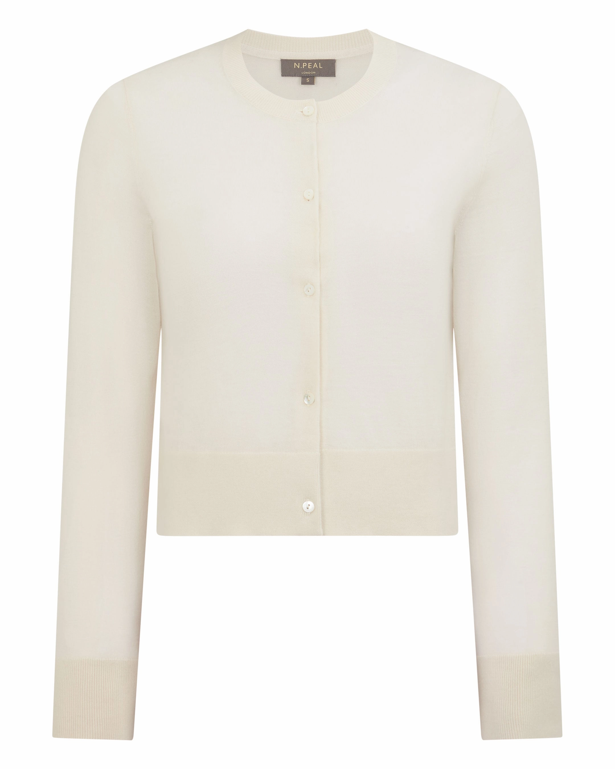 Weekend Sale Special Women'S Superfine Cashmere Round Neck Cardigan New Ivory White
