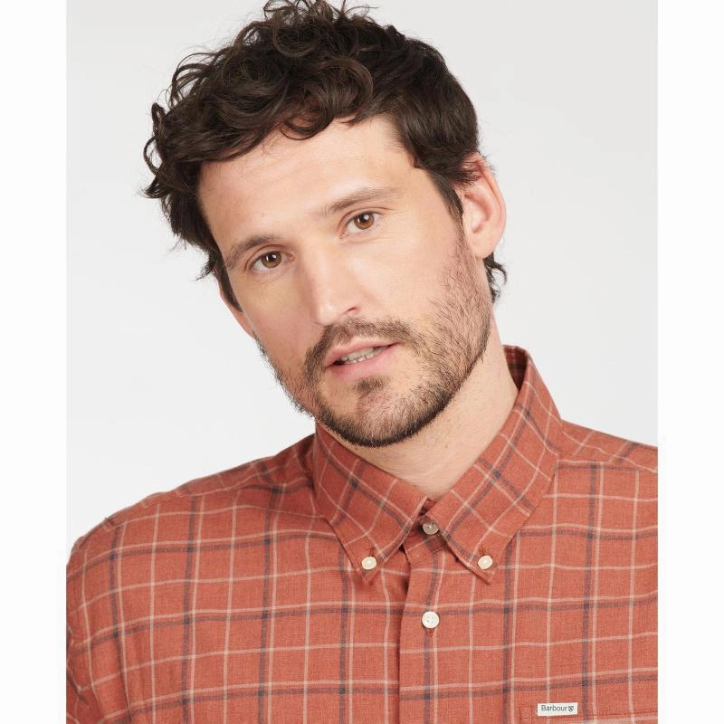 Instant Savings Inside Save Today Only Barbour Pelton Regular Fit Mens Shirt - Garnet Red