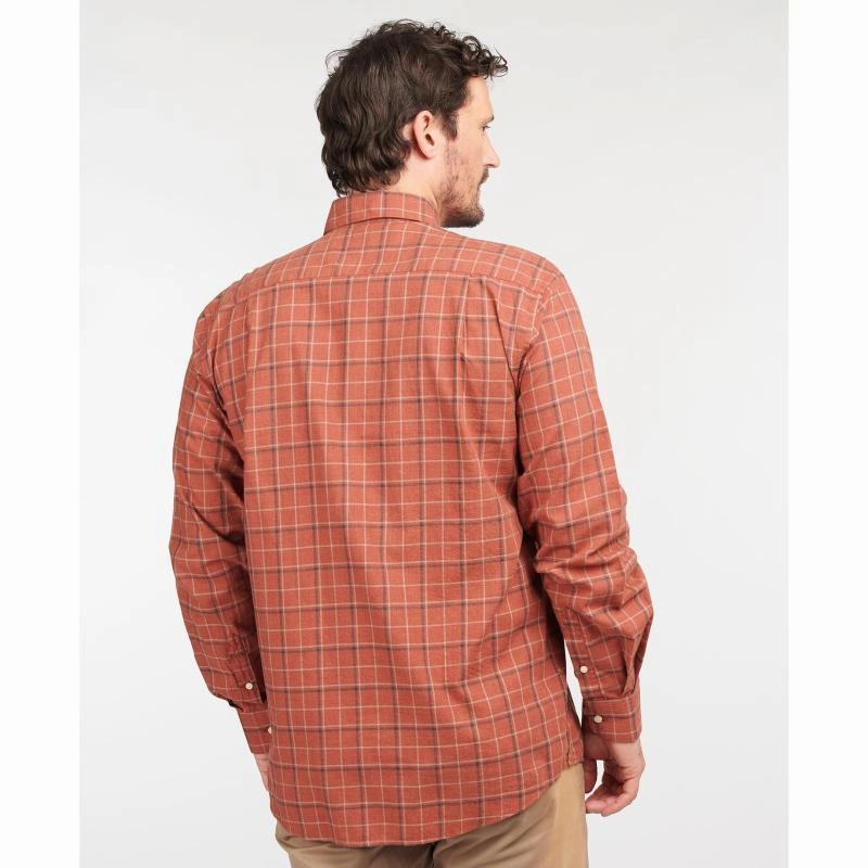 Barbour Pelton Regular Fit Mens Shirt - Garnet Red Shop the Savings Now Todays Special Picks