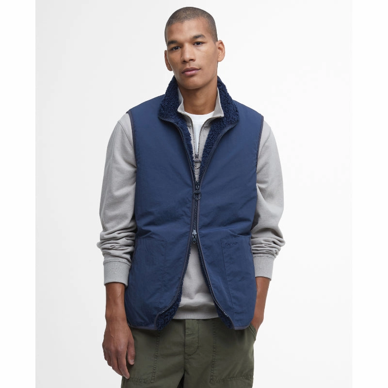 Barbour Reversible Fleece Mens Gilet - Navy Best Seller Discount Flash Sale Alert Now