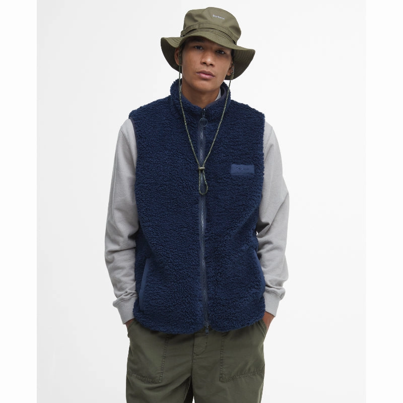 Dont Wait Save Barbour Reversible Fleece Mens Gilet - Navy