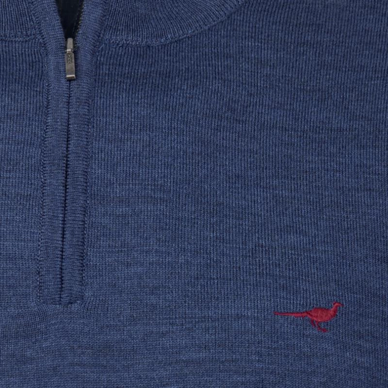 Hot Item Clearance Laksen Norfolk Mens Merino 1/4 Zip Jumper - Corn Blue