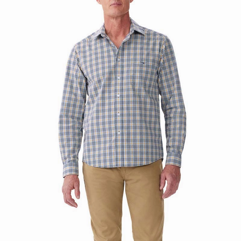 R.M.Williams Classic Mens Shirt - Blue/Yellow/White MustHave Items