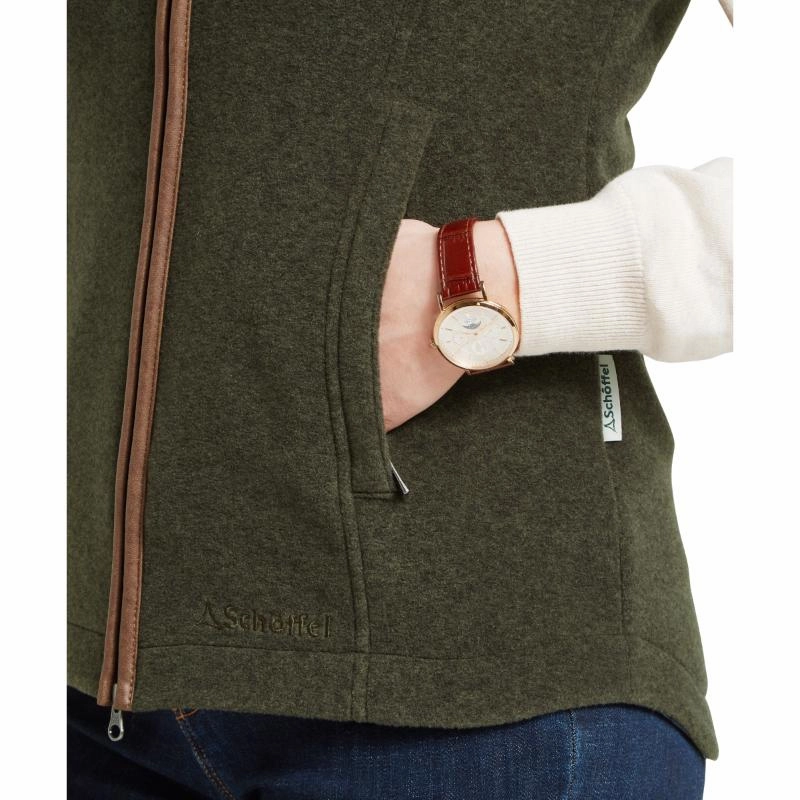 Online Deal Frenzy Mega Hot Offer Schoffel Lyndon Ladies Fleece Gilet - Dark Olive
