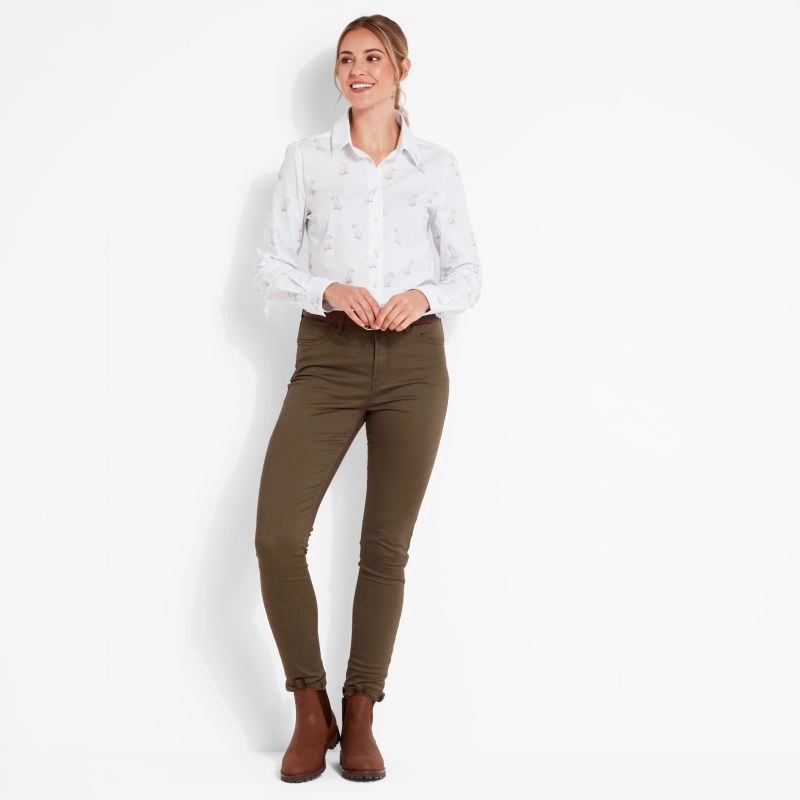 Trending Hot Deal Special Online Offer Schoffel Ladies Norfolk Shirt - Wine Labrador Print