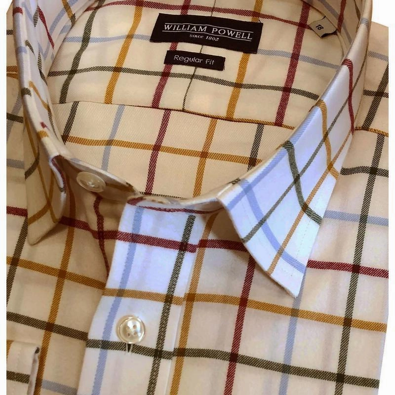 William Powell Country Check Regular Fit Mens Shirt - Mulberry/Sky Grab It Before Gone Today Only Savings